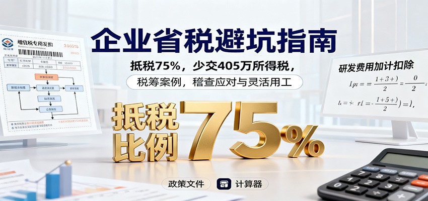 企业省税避坑指南：抵税75%，少交405万所得税，税筹案例，稽查应对与灵活用工-大甫网创-助力打造属于自己的超级个体-甫仁小站