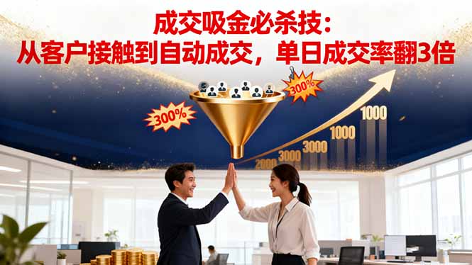 吸金成交营销必杀技:从客户接触到自动成交,单日成交率翻3倍-大甫网创-助力打造属于自己的超级个体-甫仁小站
