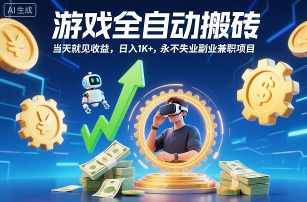 游戏全自动搬砖,当天就见收益,日入1K+,永不失业副业兼职项目【揭秘】-大甫网创-助力打造属于自己的超级个体-甫仁小站