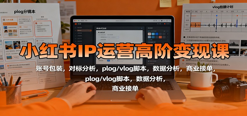 小红书IP运营高阶变现课:账号包装,对标分析,plog/vlog脚本,数据分析,商业接单-大甫网创-助力打造属于自己的超级个体-甫仁小站