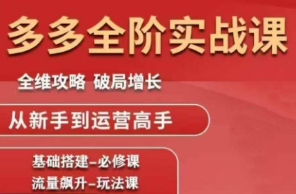 大炮·拼多多全阶实战课程(更新10月)-大甫网创-助力打造属于自己的超级个体-甫仁小站
