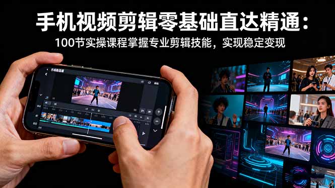 手机视频剪辑零基础直达精通:100节实操课程掌握专业剪辑技能,实现稳...-大甫网创-助力打造属于自己的超级个体-甫仁小站