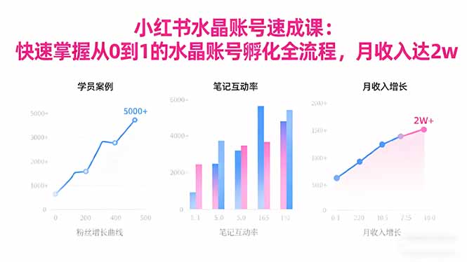2025小红书水晶账号速成课：快速掌握从0-1水晶账号孵化全流程，月收入达2w-大甫网创-助力打造属于自己的超级个体-甫仁小站