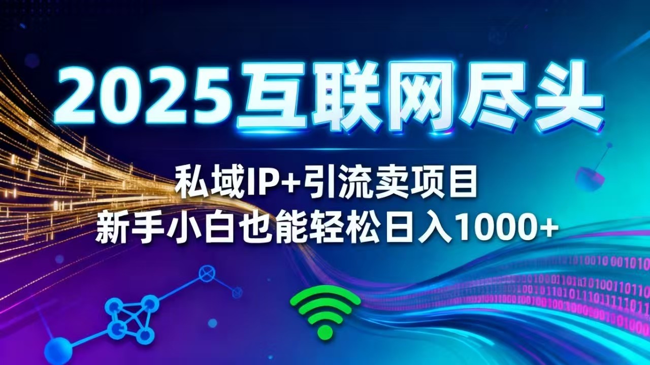 2025网创尽头王炸项目!私域 IP + 精准引流,新手小白在家躺赚日入 1000+-大甫网创-助力打造属于自己的超级个体-甫仁小站