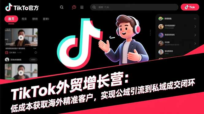TikTok外贸增长营：低成本获取海外精准客户，实现公域引流到私域成交闭环-大甫网创-助力打造属于自己的超级个体-甫仁小站