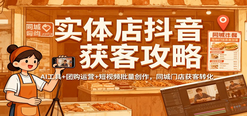 实体店抖音获客攻略:AI工具+团购运营+短视频批量创作,同城门店获客转化-大甫网创-助力打造属于自己的超级个体-甫仁小站
