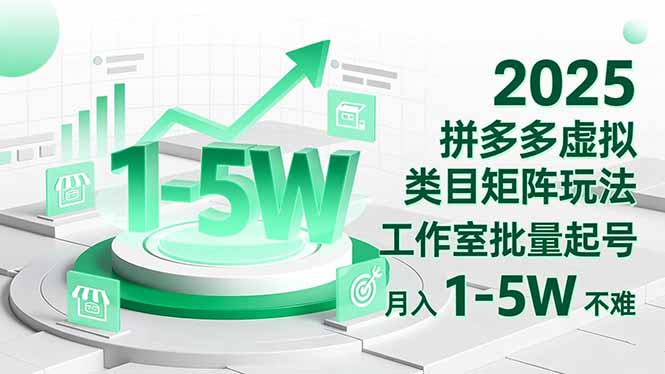 2025 拼多多虚拟类目矩阵玩法，工作室批量起号，月入 1-5W 不难-大甫网创-助力打造属于自己的超级个体-甫仁小站